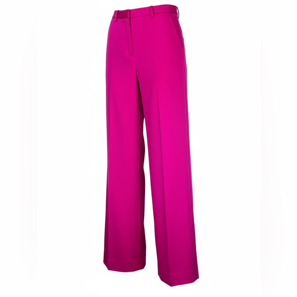 Theory Wide-Leg Trousers in Fuchsia